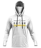 Baitium Fishing Shirt, UPF50 Hooded Long Sleeve with Gaiter for Men, Recycled Polyester, Sun Hoodie, Fishing Gear and Equipment, XX-Large, White