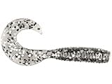 Yamamoto 4" Fishing Single Tail Grub - Swimming Soft Plastic Bass Lure Baits -Smoke with Black and Silver, 20 Pack
