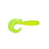 Yum Lures Grub Multi-Species Curly-Tail Swim-Bait Fishing Lure, Chartreuse, 3"