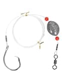 BLUEWING Fishing Grouper Rig Bottom Saltwater with 4oz Egg Sinker Weight, 250lbs Mono Line and 15/0 Stainless Steel Circle Hook for Offshore Big Game Fish