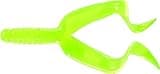 Mister Twister DT10-10 Double Tail Grub, 4", Chartreuse, 10 Pack, Multicolor
