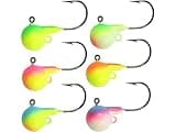 Northland Fishing Tackle Fireball Live Bait Jig for Walleye, Sauger, & Perch, Assorted Two-Tone Colors, 1/4 Oz, 6/Cd