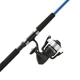 Shakespeare Tiger Spinning Reel and Fishing Rod Combo, 7' 2-Piece Rod, Tubular Fiberglass Rod Blank Construction, Comfortable and Durable EVA Handle