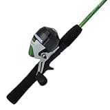 Shakespeare Salamander Spincast Reel and 4'6" Fishing Rod Combo, Green, Size 6 Reel, Right Handle Position, 2-Piece Tubular Fiberglass Rod, Pre-Spooled Graphite Spool, Cantilever Style Drag System