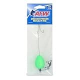 AFW Deluxe Finger Mullet Rig, 80 lb, Clear Mono Line, 1.25 in, Green Pear Float, 2/0 Split Hook, 1pc