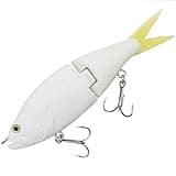 HADORAM Sinking Blugill Glide Bait with Metal Joint Animated Slow Sinking Fishing Lure for Freshwater Saltwater Bass Trout Shad Lifelike Fishing Tackle (Color White)