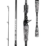 Sougayilang Fishing Rod - Medium 2Pc Graphite Composite Blank Spinning & Casting Rod, Camouflage EVA Grip, Smooth Transition Fishing Pole-Grey-5'10''-Casting