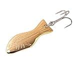 AL's Goldfish Lure Company, G100 Goldfish Freshwater Fishing Spoon Lure with Treble Hook for Trout, Salmon, Bass, Walleye, Crappie and Other panfish. 3/16 oz. 1-1/2", #8 Hook, Gold