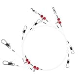 Narcissus Double Drop Saltwater Fishing Rig – Mono 2 Hook Bottom Rigs with Swivels & Snaps, Pre-Tied Surf Pier Boat Leader Line for Snapper, Bass, Mackerel, Catfish (Double Drop Rig-12Pack)