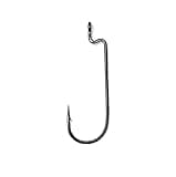 Angler's Grotto Offset Shank Round Bend Worm Hook | 10/25 Count Per Pack | Freshwater Saltwater Fishing Hooks | High Carbon Steel Extra Strength | Size #1#1/0#2/0#3/0#4/0 (Size #1/0, 10 Count)