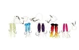 Rock Cod Squid Rigs, 10 Pcs 5 Colors Rigged with Luminous Skirts, for Deep Sea Saltwater Fishing, Includes Multi-Color Pre-Tied Rigs, Ideal for Rockfish, Lingcod, Halibut & Bottom Fishing