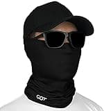GOT Sports UPF 50+ Fishing Neck Gaiter - UV Face Mask Sun Protection for Men & Women - Camo SPF Face Cover Gator - Fishing, Hunting, Hiking (Midnight Black)