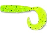 Yamamoto Single Tail Grub, 4", 20pk, Chartreuse w/Large Black Flake