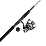 PENN 7’ Pursuit IV 2-Piece Fishing Rod and Reel (Size 4000) Inshore Spinning Combos, 7’, 2 Graphite Composite Fishing Rod with 5 Reel, Durable and Lightweight, Black/Silver