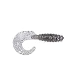 Yum Lures Grub Multi-Species Curly-Tail Swim-Bait Fishing Lure, Smoke/Silver Flake, 3''