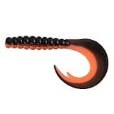 Dr.Fish 15 Pack Grub Soft Fishing Lures, 2 inch Soft Plastic Baits Worm Swimbaits Ribbon Tail Shad Bait for Freshwater Bass Fishing Lures Crappie Walleye Panfish Black and Orange