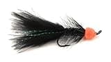 Egg sucking leech, fly fishing, multiple colors, trout, salmon, and other fresh water species, salmon hook #6, set of six flies (6pcs set) (Black)