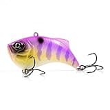 HUFFA 65MM 14G VIB Crankbait Fishing Lures Sinking Status 3D Vivid Eyes Winter Rattling for Pike Weever Culter Alburnus in All Waters (Color : CC16-02)