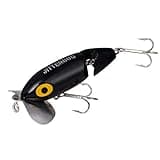 Arbogast Jointed Jitterbug Topwater Bass Fishing Lure, Excellent for Night Fishing, Black, 3 1/2", 5/8 oz