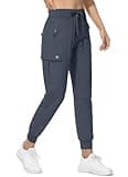 RlaGed Women’s Lounge Cargo Hiking Pants Lightweight Joggers Quick Dry Water Resistant Outdoor Fishing UPF 50+ Sweatpants with Zipper Pockets