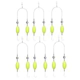 Luroad 6 Pcs Double Hook Reverse Bottom Rig Fishing, Size 4, 6, 8, 10 Anti Tangle Fishing Hook Set, Pre Tied Surf Fish Floats Tackle Freshwater Saltwater (8#)