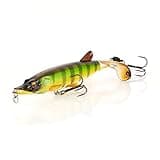 Savage Gear Pike Smash Tail Fishing Bait, 4 1/3 oz, Tiger Perch, Realistic Contours, Colors & Movement, Durable ABS Construction, Ultra-Sharp Treble Hooks