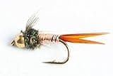 Blue Wing Olive Bead Head Copper John Nymph Fly - 6 Pack (#16)