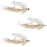 The Fly Fishing Place Dolly Llama Stinger Streamer Flies - 3 Flesh and Cream Salmon Steelhead Trout Alaska Fly Fishing Flies - Hook Size 4