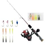 WIDDEN Ice Fishing Rod and Reel Combo, 27" Medium Light Spinning Ice Fishing Pole, Ice Fishing Gear with Tackle Box Kit Fishing Line Fishing Lures for Saltwater Freshwater Trout Bass Walleye