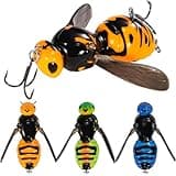 FONMANG Fishing Lures, 3-Piece Topwater Lures for Bass, Walleye, and Pike, 2025 New Wasp-Style Top Water Crawler for Freshwater & Saltwater Fishing, 2.6in, 15g