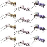 The Fly Fishing Place Fat Albert Assortment Foam Body High Visibility Grasshopper Dry Fly - 12 Flies - 3 Colors - Hook Size 10 - Hopper Dropper Indicator Fly