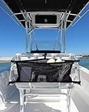 PLOZANO Boat Storage Bag with 3 Divisions Storage, Adjustable Boat Organizer, Mesh Boat Tackle Life Jacket Storage Bag for Boat Suspended Bag, Net Holder for Boat Suitable for Leaning Post (32 INCH)