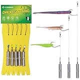 Drop Shot Rigs for Bass Fishing Ready Rig with Hooks and Sinker Weights (Hook Size 1-Weight 1/4 oz-Qty 5)