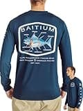 Fishing Shirts for Men, Mens Fishing Shirts Long Sleeve, SPF Shirts for Men, Fishing Shirts for Men Long Sleeve, Fishing Gear and Equipment, Rash Guard Unisex Bluefin Tuna (Medium, Blue)