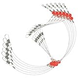 RAINFLOW 6 Pcs 2-Arm Fishing Leaders with Swivels - Stainless Steel & Nylon Wire Leaders for Saltwater & Freshwater Fishing