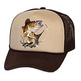TOP HEADWEAR Bass Fishing Hat - Snapback Trucker Angler Cap for Men Khaki/Brown