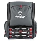 Evolution Fishing Largemouth 3.0 Tackle Backpack - Patent Pending Modular Dividers, Rod Holders, Heavy Duty Fishing Backpack, Includes Quiklatch Tackle Trays