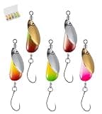 Trout Spinners, Fly Trout Fishing Lures for Bass Salmon Pike, Fishing Spinner Kit Smallmouth Bass Lures with Brass Spinner for Lake River Fishing (Style C-0.1oz/5PCS)