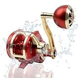 Topline Tackle Slow Pitch Jigging Reel Conventional Reel Saltwater Heavy Duty Boat Fishing Wheel All Metal Gear Ratio 6.3:1 13BB+2RB Left Hand Deep Sea Trolling Jig Reel Offshore for Marlin Tuna