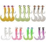 Fishing Lures Baits Tackle Kit- Soft Plastic Grub Worm Lure Bait Crappie Jig Heads Grub Craw Baits Crappie Buster Tubes Soft Baits for Bass Trout Freshwater Saltwater Fishing 17pcs