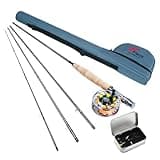 8Fans Fly Fishing Rod and Reel Combos with 4-Sections Portable Fishing Rod and CNC-machined Aluminum Alloy Fly Reel,Fishing Complete Starter Package (9ft 5/6wt)
