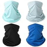 Coolzu 4 Pack Neck Gaiter Face Mask : Balaclava Mask & Bandana Headband for Men Women (Multicolor)
