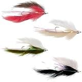 The Fly Fishing Place Dolly Llama Stinger Streamer Flies Collection - Set of 4 Salmon Steelhead Trout Alaska Fly Fishing Flies - Hook Size 4
