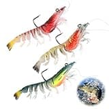 hoeslaw 3 Pcs Pre-Rigged Fishing Jigs, Shrimp Soft Fishing Lure of Silicone Lead core and High Carbon Steel, Saltwater Catfish Bait Bass Fishing Lure for Trout Walleye River Lake Reservoir Pond Ocean
