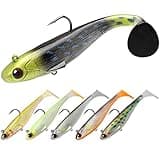 TRUSCEND Fishing Lures for Bass Trout Jighead Lures Paddle Tail Swimbaits Soft Fishing Baits Freshwater Saltwater Jigging Bass Fishing Gear Gifts for Men