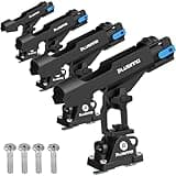 PLUSINNO 2 in 1 Fishing Rod Holders for Boat, Kayak Fishing Rod Holder, Fishing Pole Holders for Track Mount / Deck Mount, Fishing Gear with Fishing Rod Protective Strap, Fishing Accessories & Gifts