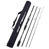 4 Piece Travel Spinning Fishing Rods Portable 4 Sections Lightweight Carbon Fiber Poles M Power MF Action 8ft
