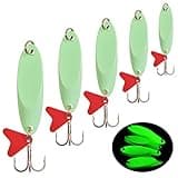 OROOTL Fishing Spoon Lures Long Distance Casting Spoon Fishing Lure Jig Glow Cast Metal Spoon 1/5oz-2oz Hard Metal Spoon Lures for Saltwater Freshwater Fishing