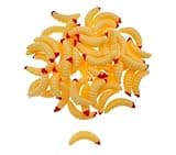 50pcs-1Inch Bass Fishing Worms Lures,Silicone Soft Maggot Baits Bread Worm Fishing Lure,5 Color (Beige)