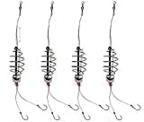 4 pcs Carp Spring Fishing Feeder 0.6oz, Fishing Hooks Rig #6